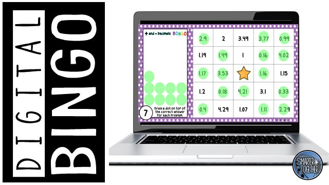 Digital Bingo is perfect for elementary math reviews