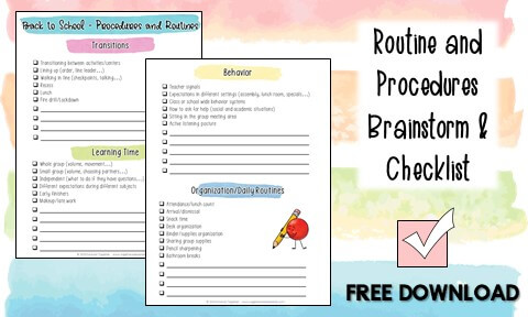 Free Classroom Procedures and Routines Checklist