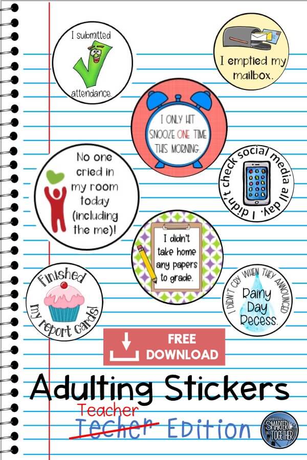 Pinterest Pin Teacher Adulting Stickers