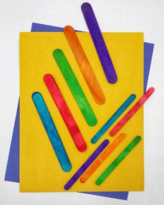 Colored craft sticks and tongue depressors