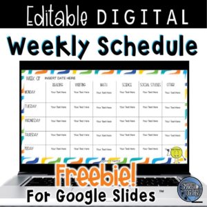Free Google Slides digital weekly schedule